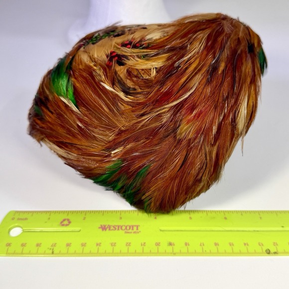 VTG Gene Doris New York Fheasant Feather Tilt Hat Union Made USA MCM Cocktail main image 8